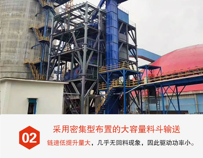 斗式提升机料斗的排列比较紧密可以防止回料现象的出现。